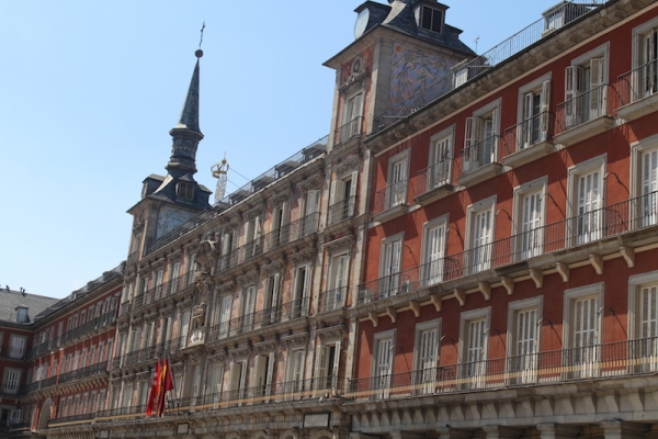 Plaza Mayor de Madri, Espa&ntilde;a.
